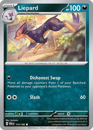 Pokemon TCG - SV04: Paradox Rift - Liepard - 115/182