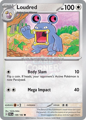 Pokemon TCG - SV04: Paradox Rift - Loudred - 149/182 - Reverse Holofoil