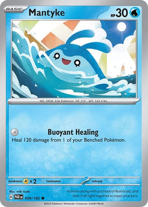 Pokemon TCG - SV04: Paradox Rift - Mantyke - 039/182 - Reverse Holofoil