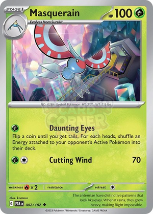 Pokemon TCG - SV04: Paradox Rift - Masquerain - 002/182 - Reverse Holofoil