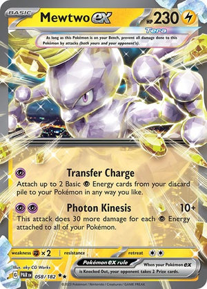 Pokemon TCG - SV04: Paradox Rift - Mewtwo ex - 058/182 - Holofoil