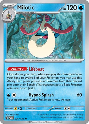 Pokemon TCG - SV04: Paradox Rift - Milotic - 036/182 - Holofoil