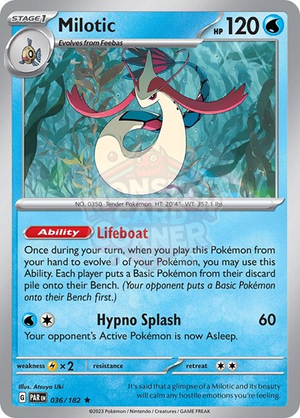 Pokemon TCG - SV04: Paradox Rift - Milotic - 036/182 - Reverse Holofoil
