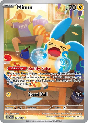 Pokemon TCG - SV04: Paradox Rift - Minun - 194/182 - Holofoil