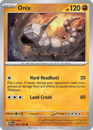 Pokemon TCG - SV04: Paradox Rift - Onix - 090/182 - Reverse Holofoil