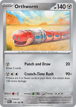 Pokemon TCG - SV04: Paradox Rift - Orthworm - 138/182 - Reverse Holofoil