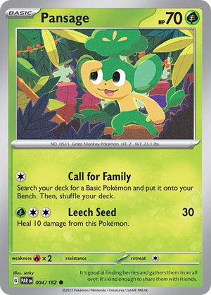 Pokemon TCG - SV04: Paradox Rift - Pansage - 004/182 - Reverse Holofoil