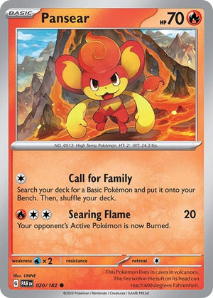 Pokemon TCG - SV04: Paradox Rift - Pansear - 020/182 - Reverse Holofoil