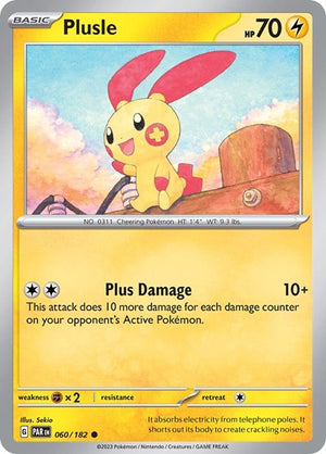 Pokemon TCG - SV04: Paradox Rift - Plusle - 060/182 - Reverse Holofoil
