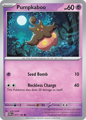 Pokemon TCG - SV04: Paradox Rift - Pumpkaboo - 077/182 - Reverse Holofoil