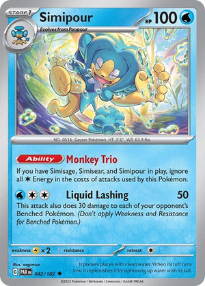Pokemon TCG - SV04: Paradox Rift - Simipour - 042/182 - Reverse Holofoil