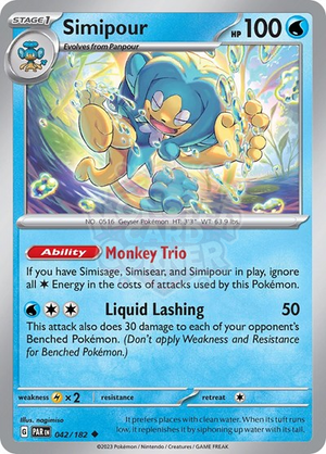 Pokemon TCG - SV04: Paradox Rift - Simipour - 042/182