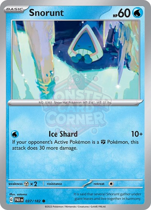 Pokemon TCG - SV04: Paradox Rift - Snorunt - 037/182 - Reverse Holofoil