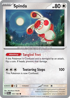 Pokemon TCG - SV04: Paradox Rift - Spinda - 151/182 - Reverse Holofoil
