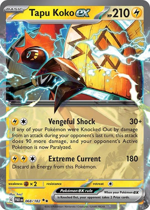Pokemon TCG - SV04: Paradox Rift - Tapu Koko ex - 068/182 - Holofoil