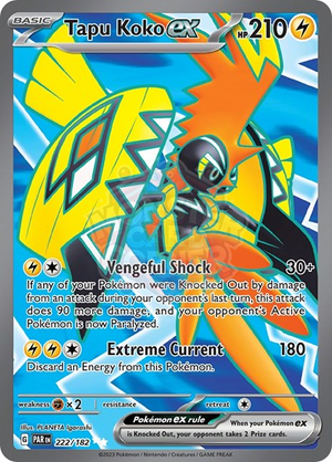 Pokemon TCG - SV04: Paradox Rift - Tapu Koko ex - 222/182 - Holofoil