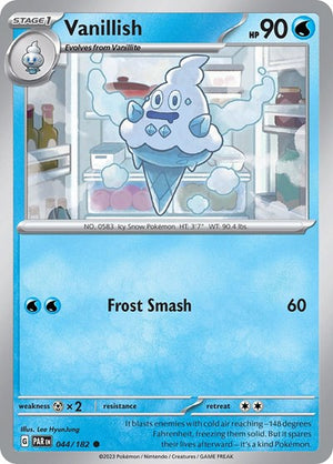 Pokemon TCG - SV04: Paradox Rift - Vanillish - 044/182 - Reverse Holofoil