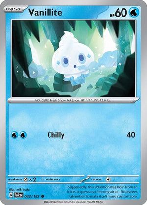 Pokemon TCG - SV04: Paradox Rift - Vanillite - 043/182 - Reverse Holofoil
