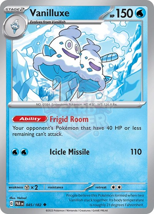 Pokemon TCG - SV04: Paradox Rift - Vanilluxe - 045/182 - Reverse Holofoil