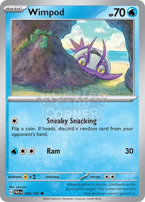 Pokemon TCG - SV04: Paradox Rift - Wimpod - 048/182 - Reverse Holofoil