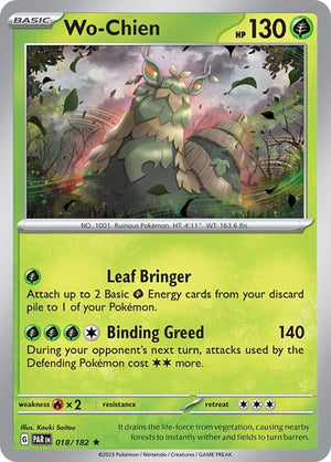 Pokemon TCG - SV04: Paradox Rift - Wo-Chien - 018/182 - Reverse Holofoil