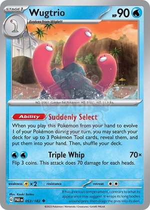 Pokemon TCG - SV04: Paradox Rift - Wugtrio - 053/182