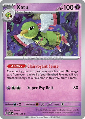 Pokemon TCG - SV04: Paradox Rift - Xatu - 072/182 - Holofoil