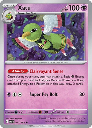 Pokemon TCG - SV04: Paradox Rift - Xatu - 072/182 - Reverse Holofoil