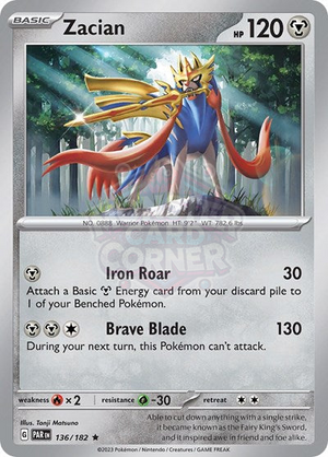 Pokemon TCG - SV04: Paradox Rift - Zacian - 136/182 - Holofoil