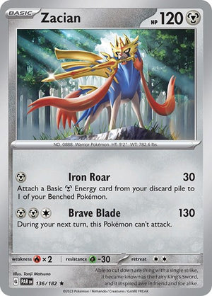 Pokemon TCG - SV04: Paradox Rift - Zacian - 136/182 - Reverse Holofoil