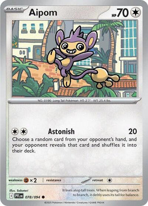 Pokemon TCG - ME02: Phantasmal Flames - Aipom - 078/094 - Reverse Holofoil