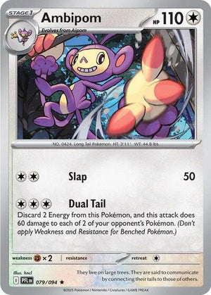 Pokemon TCG - ME02: Phantasmal Flames - Ambipom - 079/094 - Reverse Holofoil