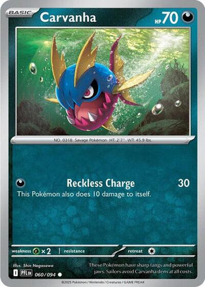 Pokemon TCG - ME02: Phantasmal Flames - Carvanha - 060/094 - Reverse Holofoil