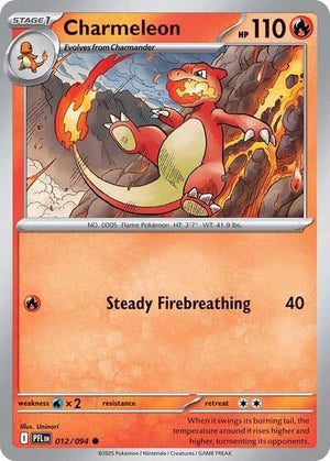 Pokemon TCG - ME02: Phantasmal Flames - Charmeleon - 012/094 - Reverse Holofoil