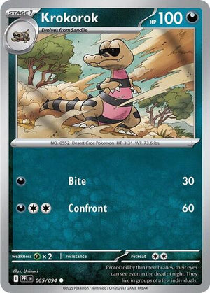 Pokemon TCG - ME02: Phantasmal Flames - Krokorok - 065/094 - Reverse Holofoil