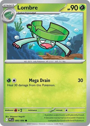 Pokemon TCG - ME02: Phantasmal Flames - Lombre - 006/094