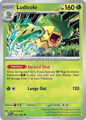 Pokemon TCG - ME02: Phantasmal Flames - Ludicolo - 007/094