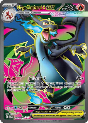 Pokemon TCG - ME02: Phantasmal Flames - Mega Charizard X ex - 109/094 - Holofoil