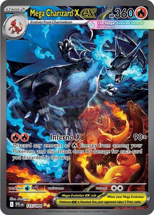 Pokemon TCG - ME02: Phantasmal Flames - Mega Charizard X ex - 125/094 - Holofoil