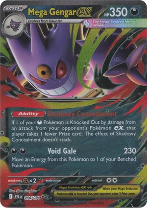 Pokemon TCG - ME02: Phantasmal Flames - Mega Gengar ex - 056/094 - Holofoil
