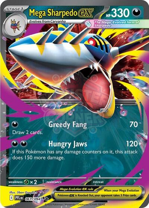 Pokemon TCG - ME02: Phantasmal Flames - Mega Sharpedo ex - 061/094 - Holofoil