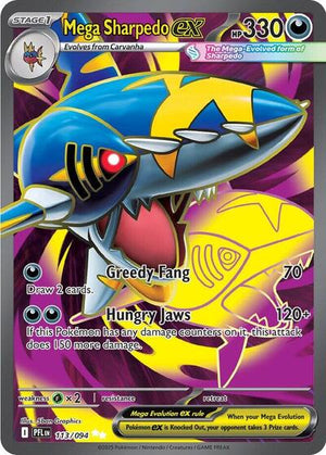 Pokemon TCG - ME02: Phantasmal Flames - Mega Sharpedo ex - 113/094 - Holofoil
