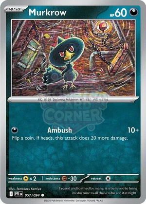 Pokemon TCG - ME02: Phantasmal Flames - Murkrow - 057/094 - Reverse Holofoil