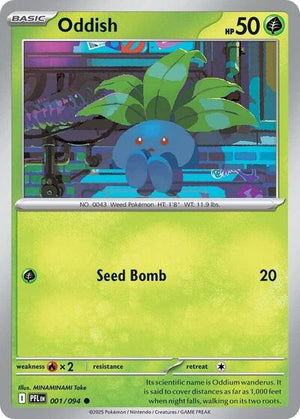 Pokemon TCG - ME02: Phantasmal Flames - Oddish - 001/094 - Reverse Holofoil