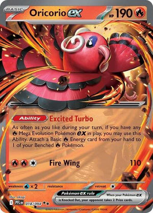Pokemon TCG - ME02: Phantasmal Flames - Oricorio ex - 018/094 - Holofoil
