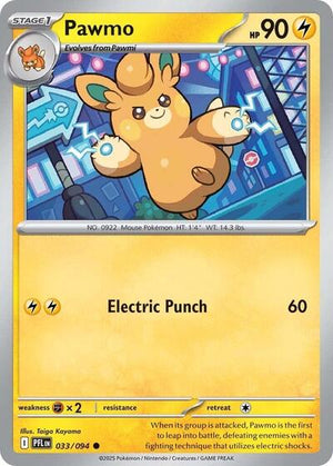 Pokemon TCG - ME02: Phantasmal Flames - Pawmo - 033/094 - Reverse Holofoil