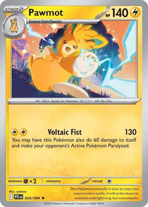 Pokemon TCG - ME02: Phantasmal Flames - Pawmot - 034/094 - Holofoil
