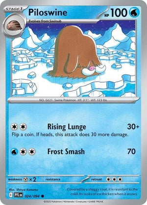 Pokemon TCG - ME02: Phantasmal Flames - Piloswine - 024/094 - Reverse Holofoil