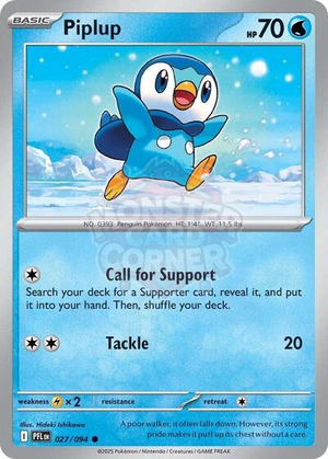 Pokemon TCG - ME02: Phantasmal Flames - Piplup - 027/094