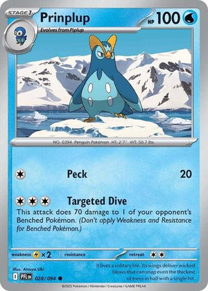 Pokemon TCG - ME02: Phantasmal Flames - Prinplup - 028/094 - Reverse Holofoil